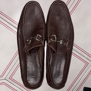 Salvatore Ferragamo Men's Brown Leather Loafers Size 10